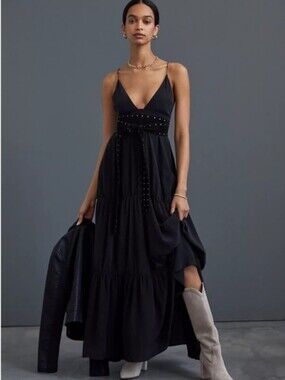 sleeveless sheer linen maxi slip dress celandine by anthropologie By Anthropologie Sleeveless Sheer Linen Maxi Slip Dress